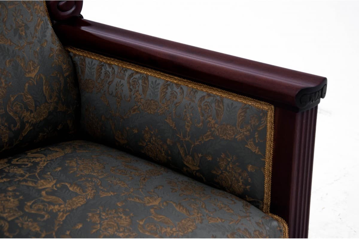 Pair of Biedermeier armchairs, multicolor, mahogany, Northern Europe, 1860s - 73245