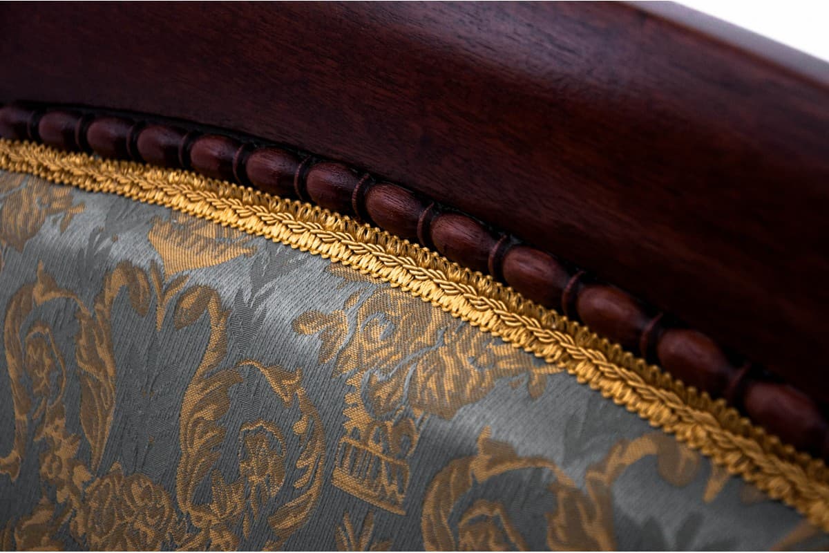 Pair of Biedermeier armchairs, multicolor, mahogany, Northern Europe, 1860s - 73247