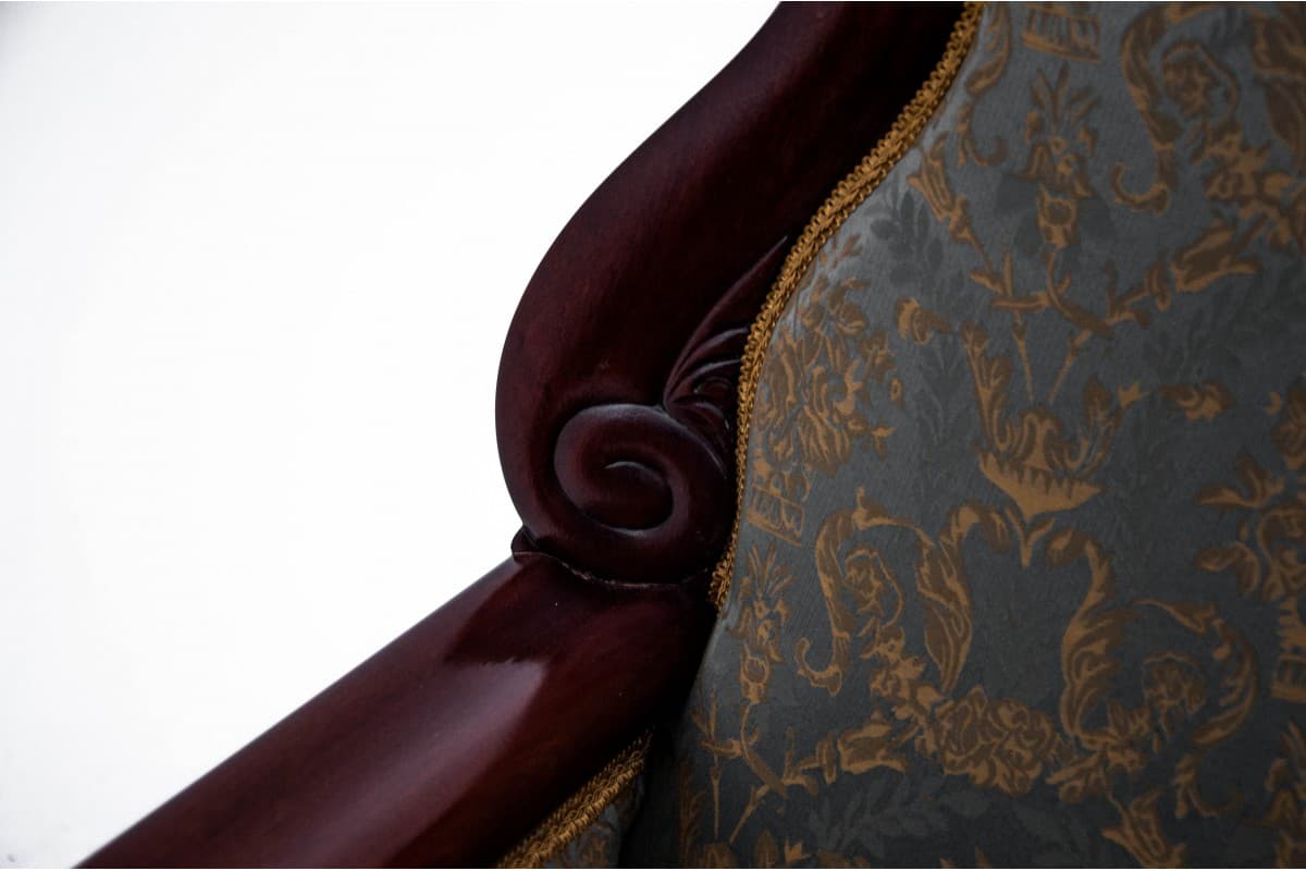 Pair of Biedermeier armchairs, multicolor, mahogany, Northern Europe, 1860s - 73246