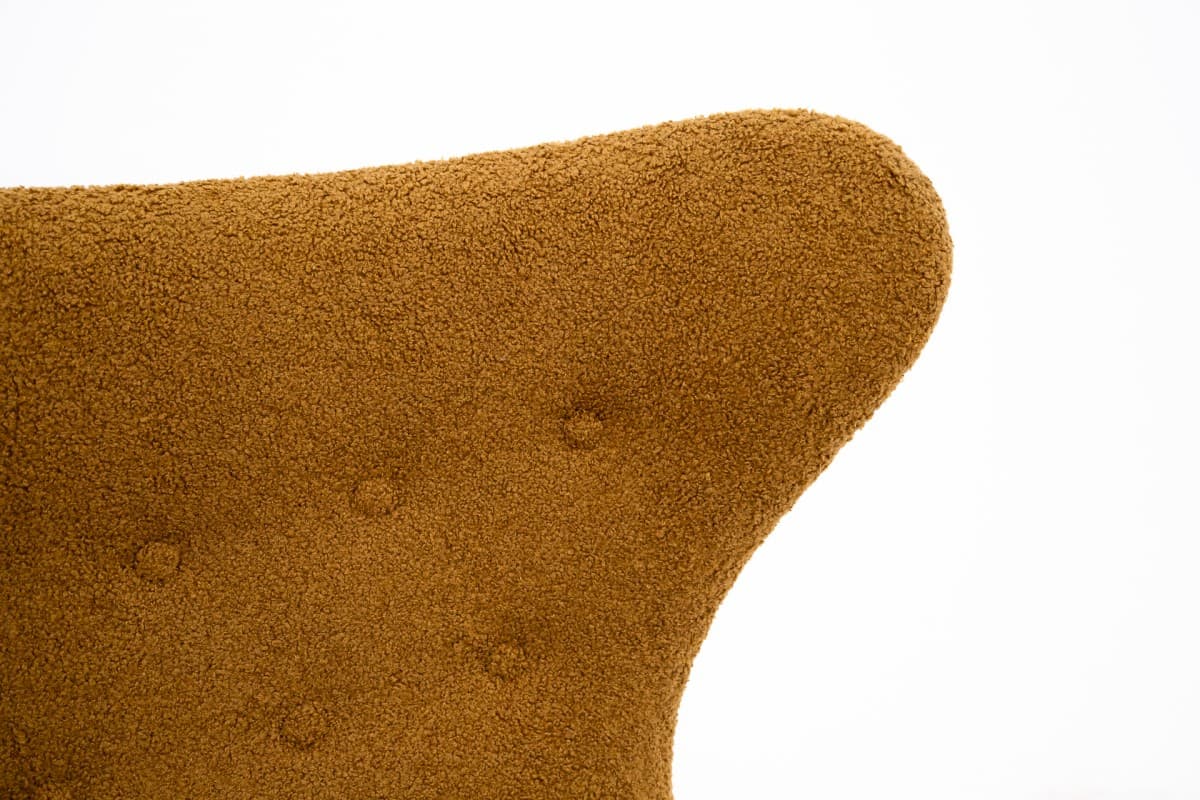 Armchair Egg, yellow boucle, aluminum, by A. Jacobsen, Fritz Hansen, Denmark, 1960s. - 75651