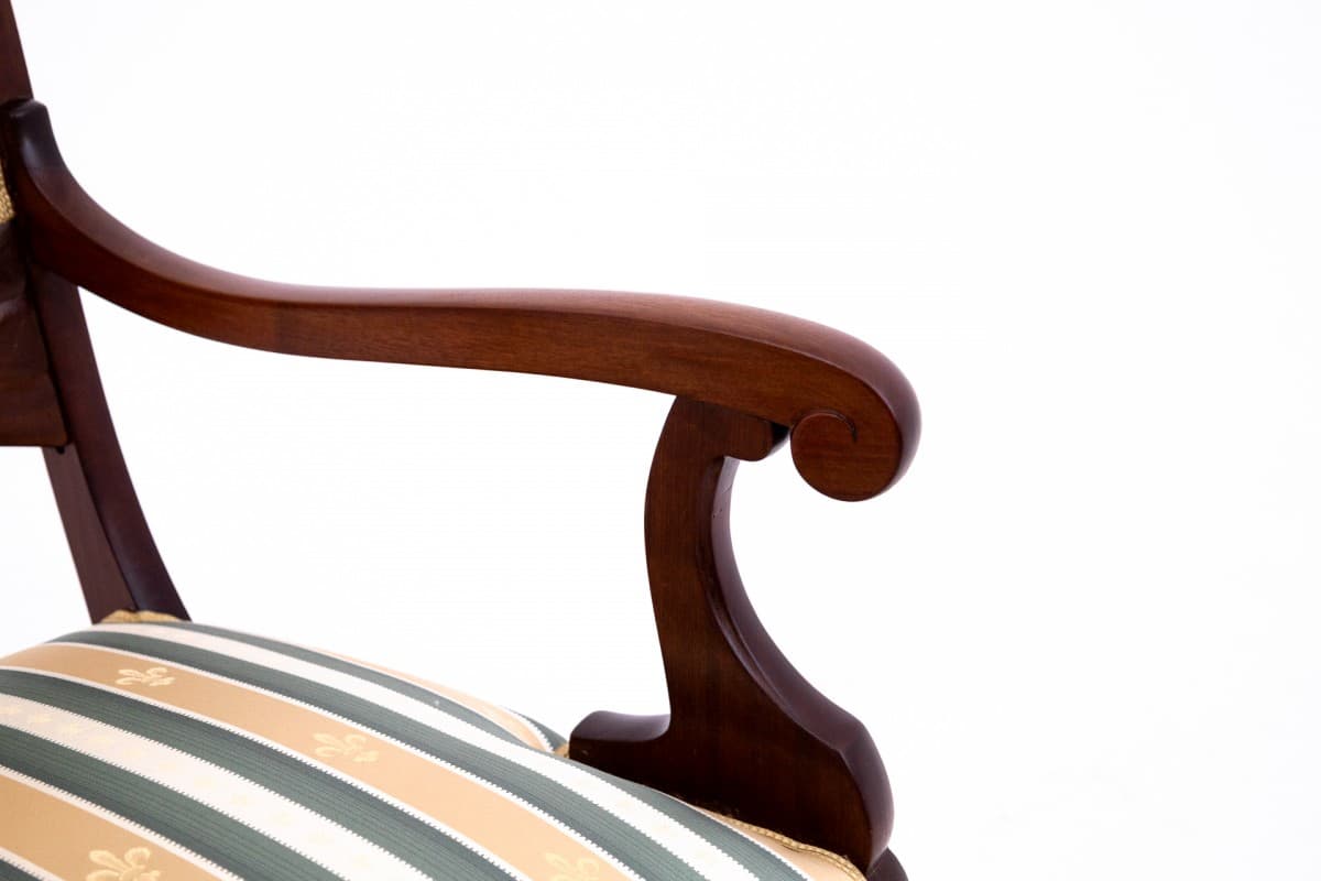 Pair of armchairs Empire, golden, wood, Northern Europe, 19th c. - 75701