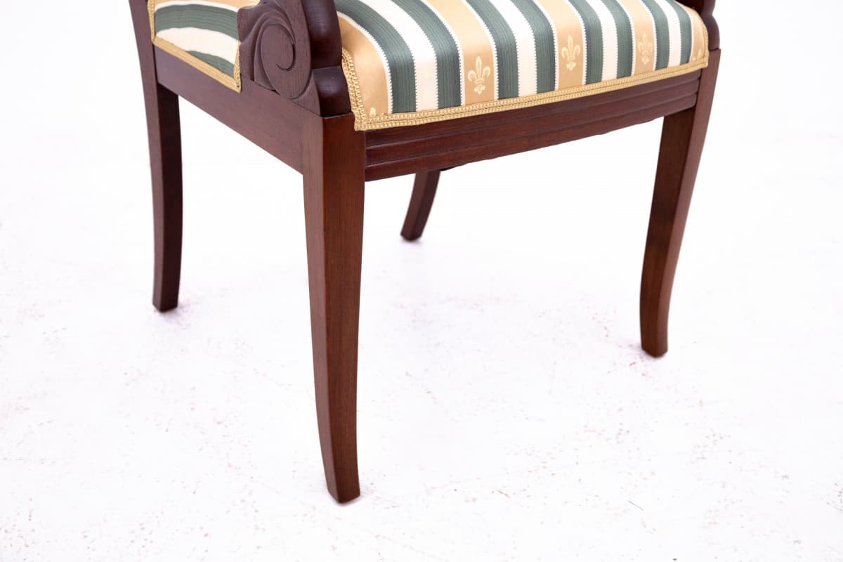 Pair of armchairs Empire, golden, wood, Northern Europe, 19th c. - 75704