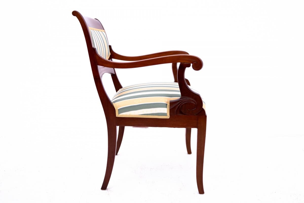 Pair of armchairs Empire, golden, wood, Northern Europe, 19th c. - 75705