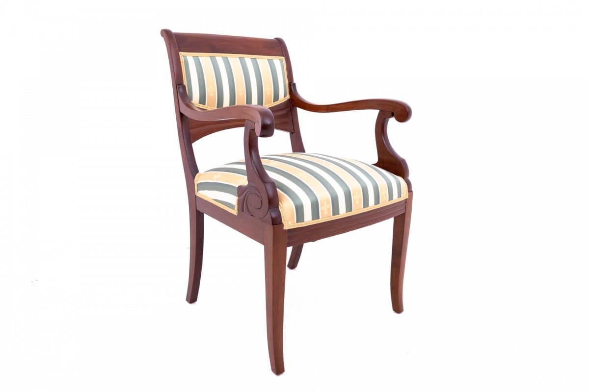 Pair of armchairs Empire, golden, wood, Northern Europe, 19th c. - 75699