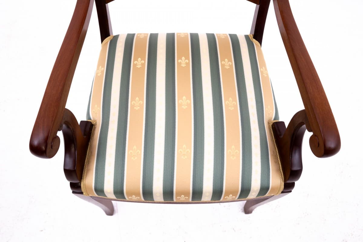 Pair of armchairs Empire, golden, wood, Northern Europe, 19th c. - 75702