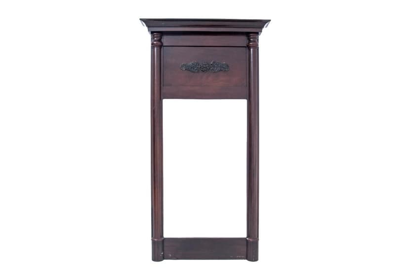 Neoclassical Wall Mirror, mahogany dark brown, Northern Europe, 19th c.