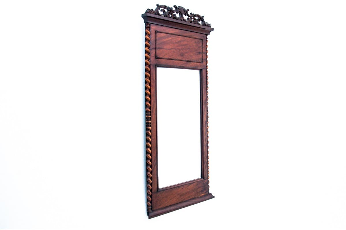 Lustro neoklasyczne, mahoń ciemnobrązowy, Norwegia, początek XX w. - 76554
