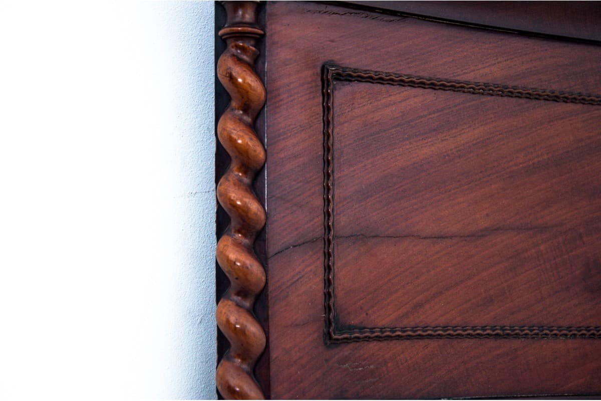 Lustro neoklasyczne, mahoń ciemnobrązowy, Norwegia, początek XX w. - 76556