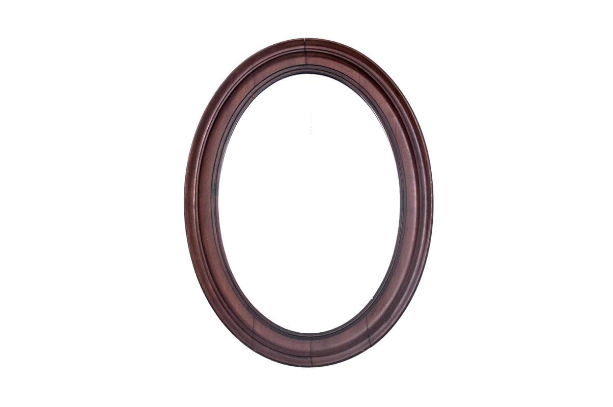 Oval mirror, Biedermeier, dark mahogany, Northern Europe, late 19th century