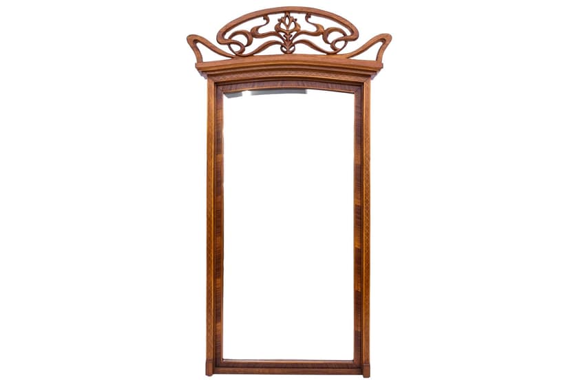 Art Nouveau Mirror, Walnut, France, Early 20th c.