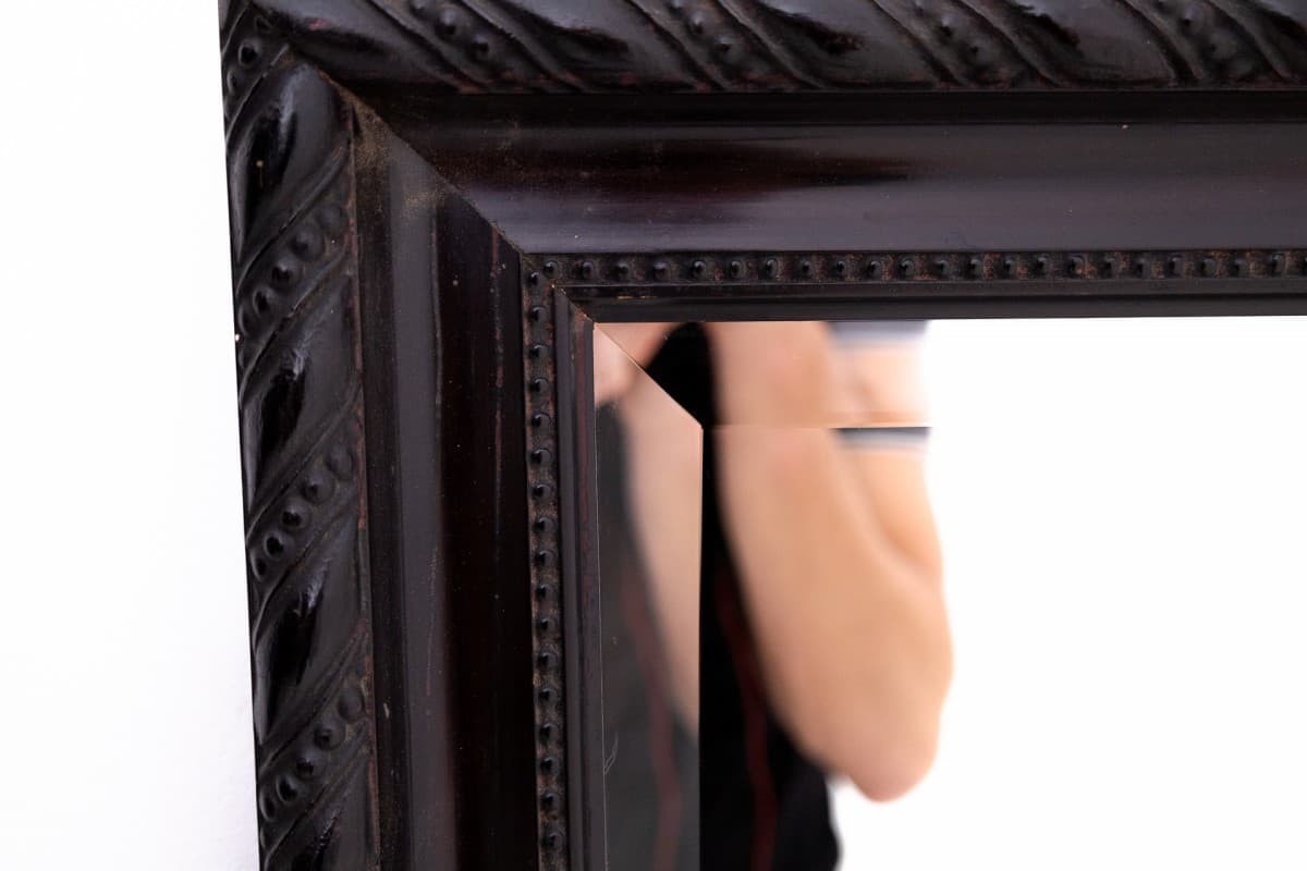 Wall Mirror, Art Nouveau, dark brown wood, Western Europe, early 20th c. - 76585