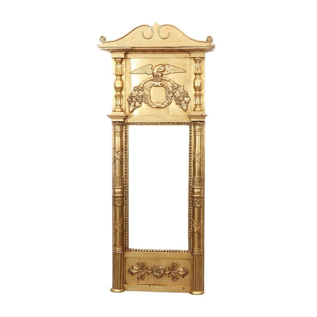 Empire Mirror, gilded metal, attributed to P. G. Bylander, 19th century - DIMENSION