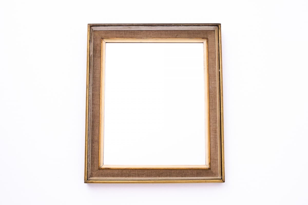 Rectangular mirror, golden wood, 1960s - 76595