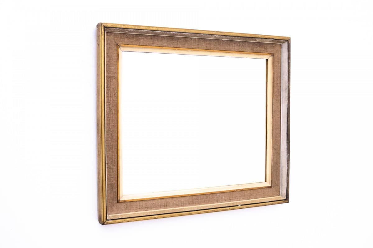 Rectangular mirror, golden wood, 1960s - 76593