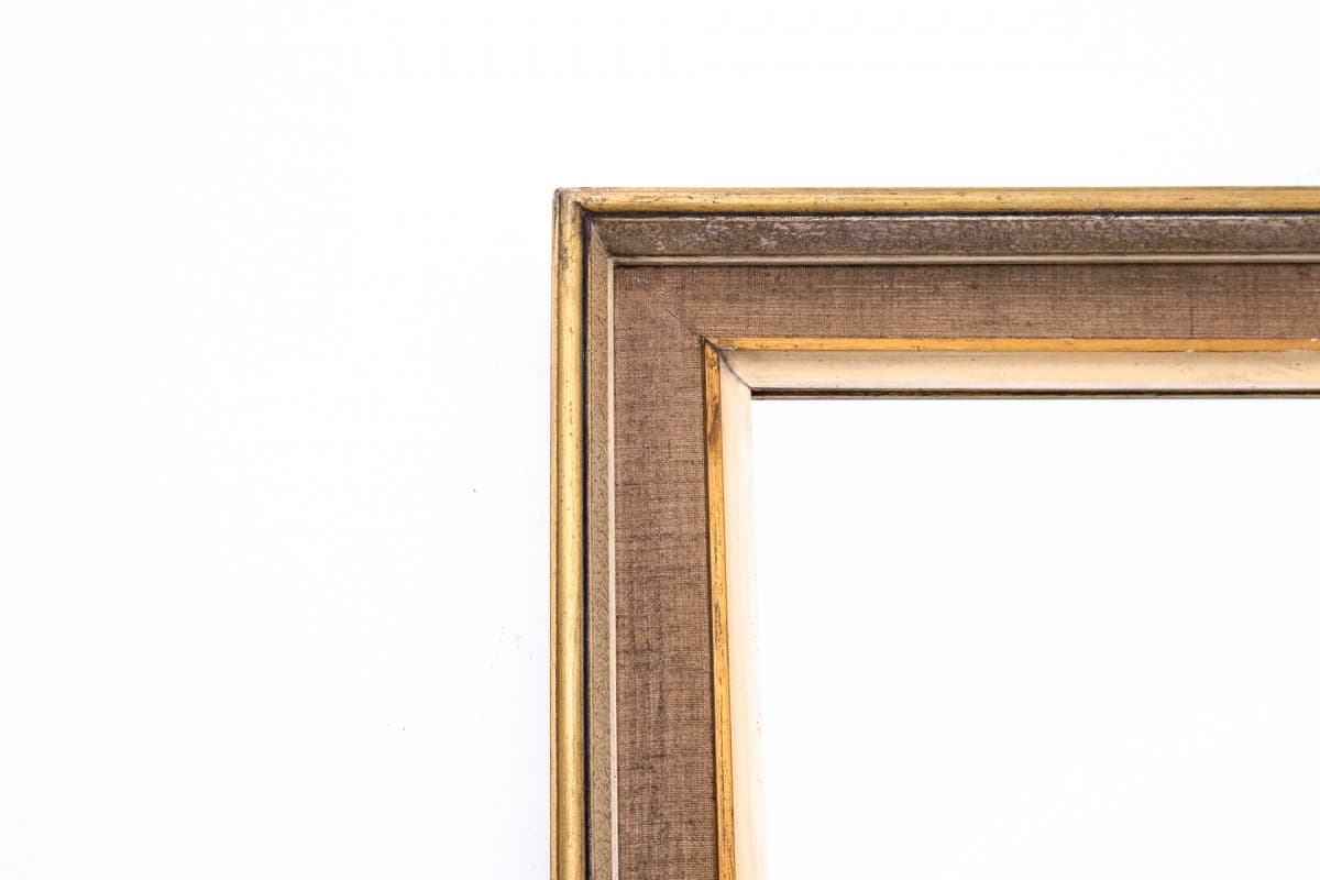 Rectangular mirror, golden wood, 1960s - 76594