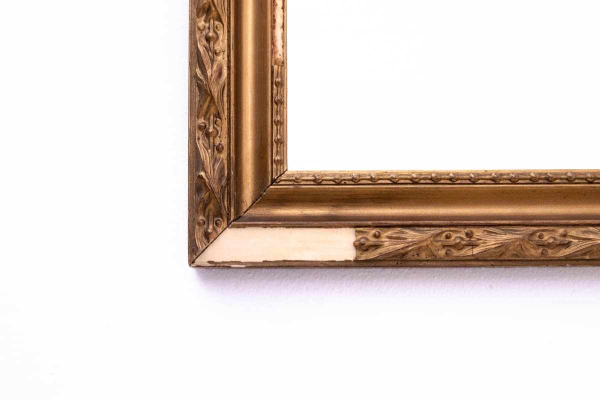 Wall mirror, golden frame, wood, France, 1950s - 76612