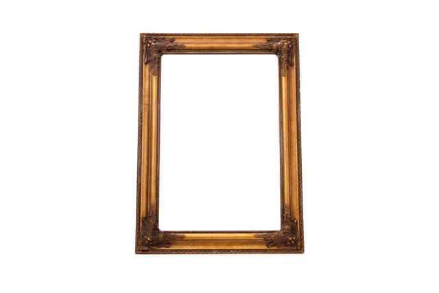 Lustro ścienne, rama drewno złoty, Europa Zachodnia, lata 50. - WYMIARY