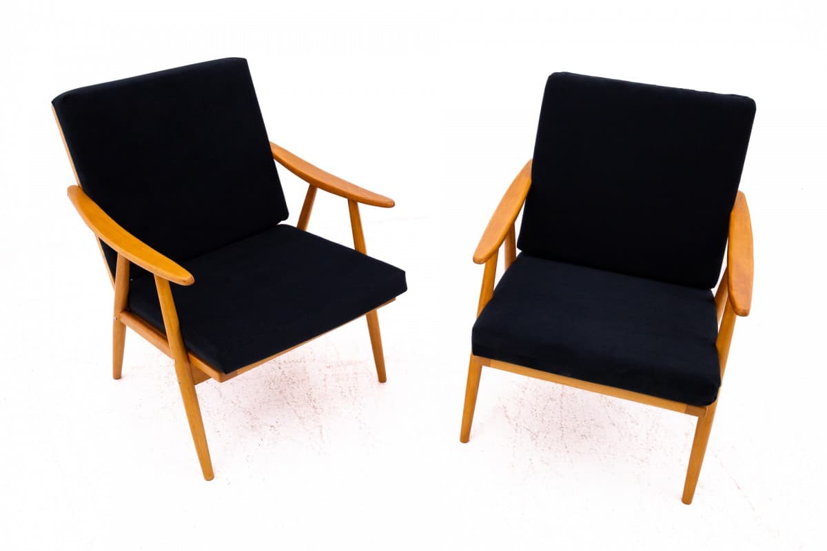 Black Wooden Armchairs, Czechoslovakia, by TON, 1960s - 46858