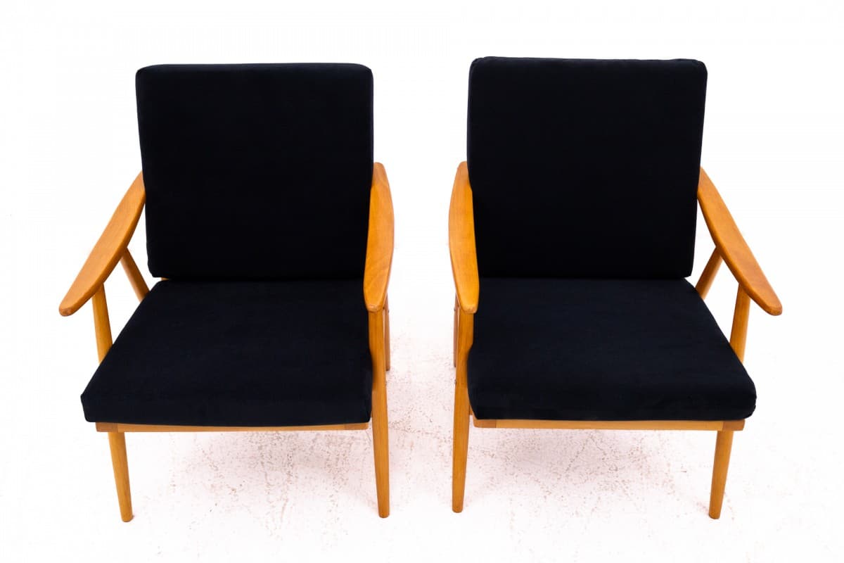 Black Wooden Armchairs, Czechoslovakia, by TON, 1960s - 46859