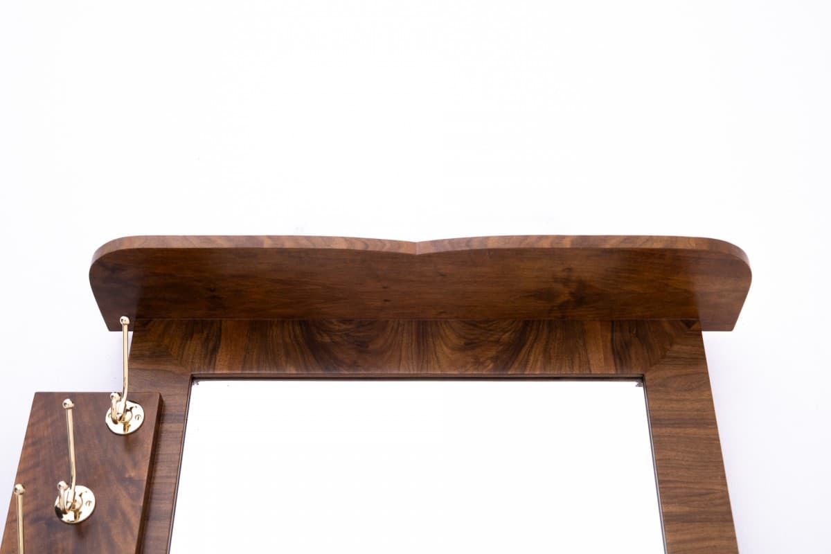 Hall stand Art Deco, walnut brown, Poland, 1950s. - 76648