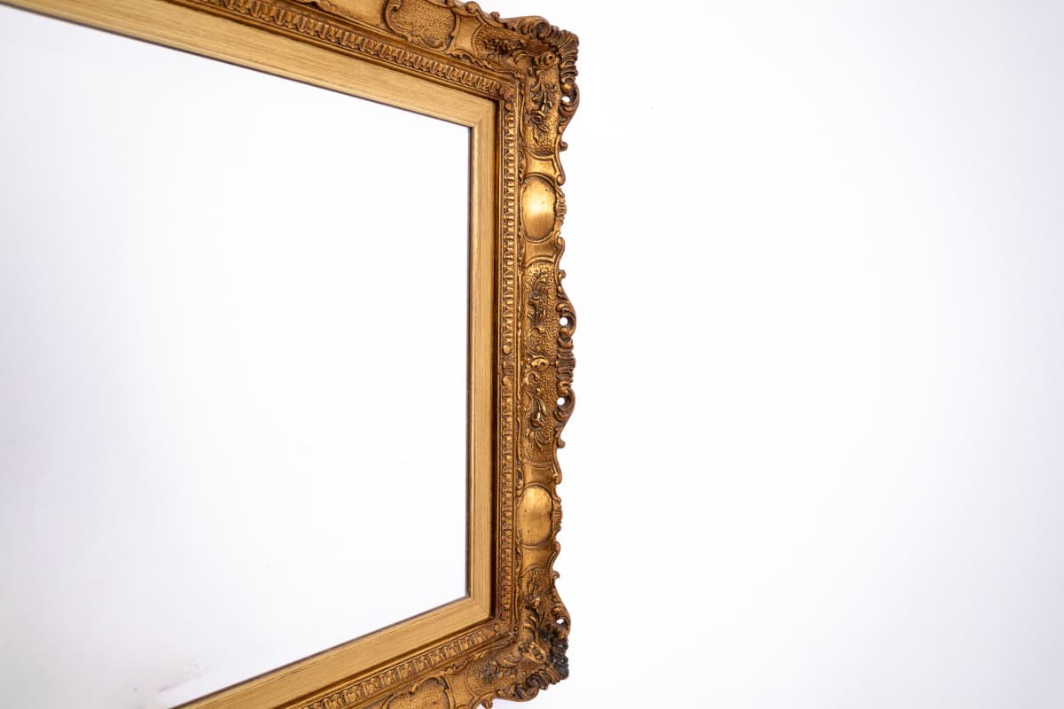 Rectangular mirror, gilded carved wood frame, Rococo style, 18th c. - 76662