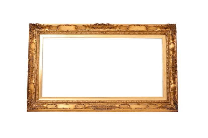 Rectangular mirror, gilded carved wood frame, Rococo style, 18th c.