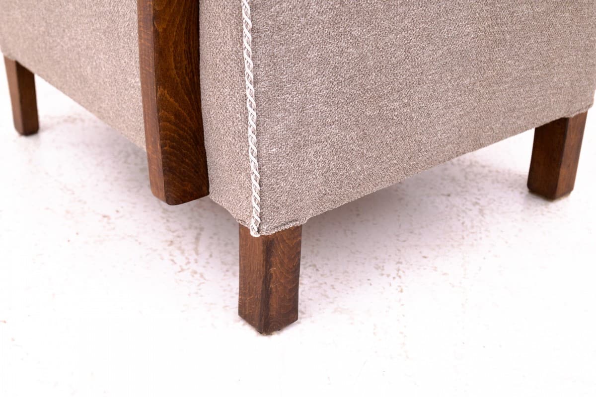 Beżowe fotele Art Deco, proj. J. Halabala, Czechosłowacja, lata 30. - 46876