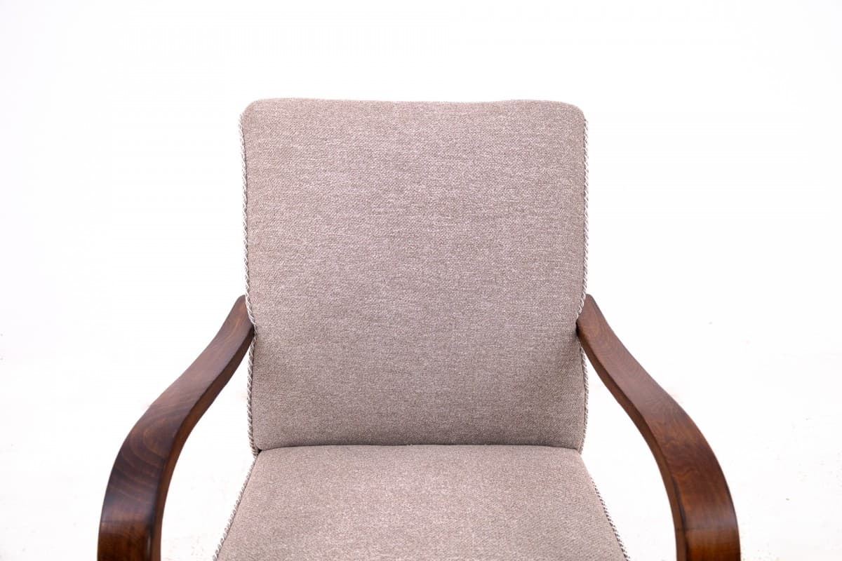 Beżowe fotele Art Deco, proj. J. Halabala, Czechosłowacja, lata 30. - 46872