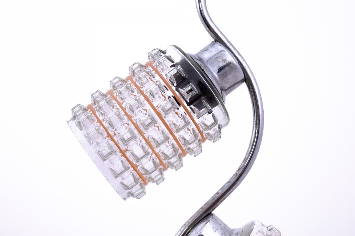 Lampa sufitowa, chromowana stal srebrna, Polska, lata 70. - 76736