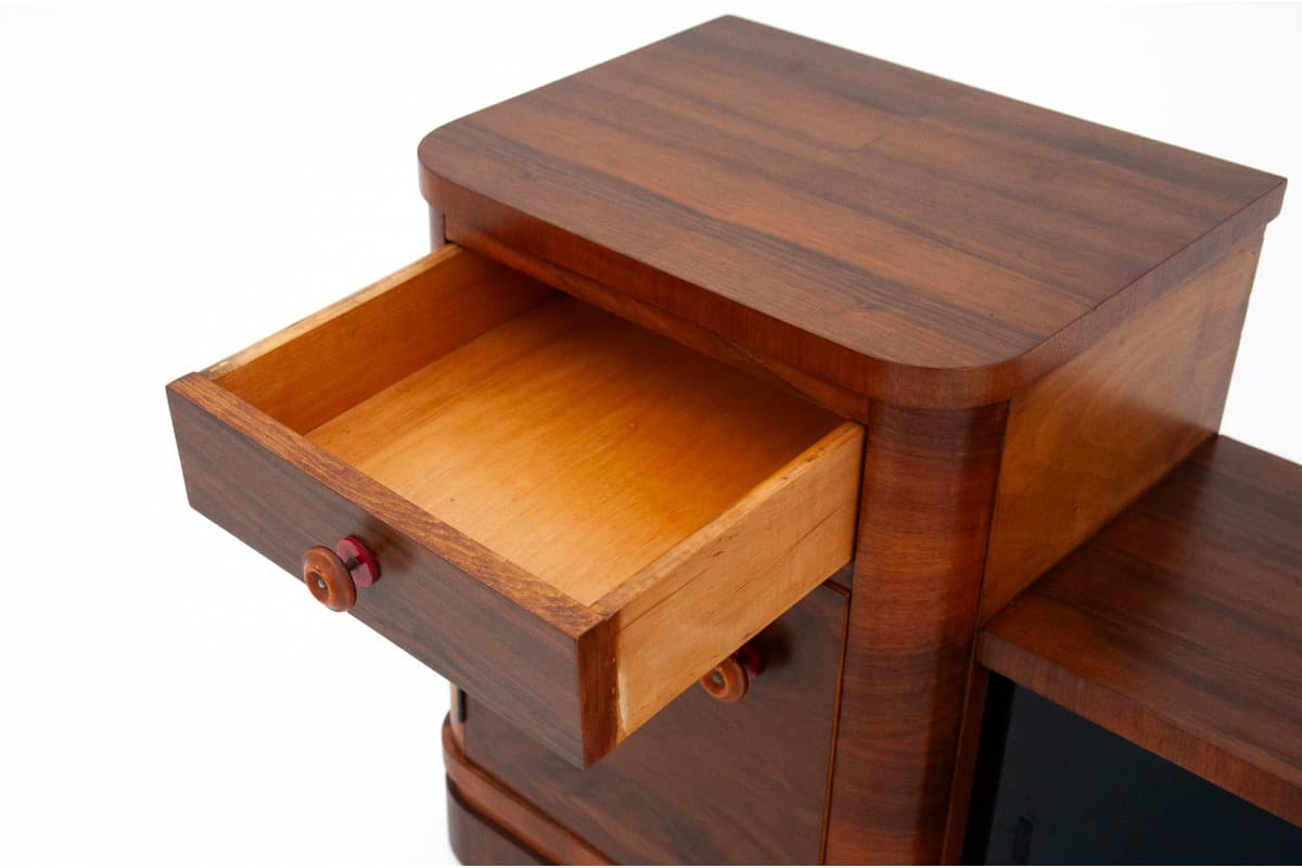 Komoda Art Deco, orzech brązowy, Polska, lata 50. - 76752