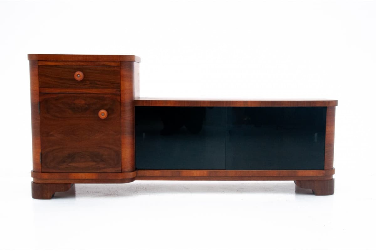 Komoda Art Deco, orzech brązowy, Polska, lata 50. - 76750