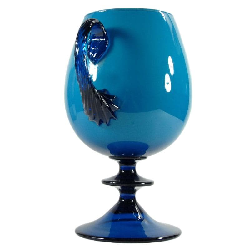 Morski niebieski wazon szklany, Empoli, Włochy, lata 60. - 4293