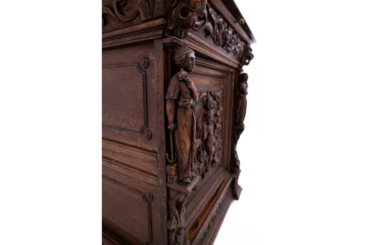 Komoda neorenesansowa, brązowy dąb, Francja, XIX wiek - 76898