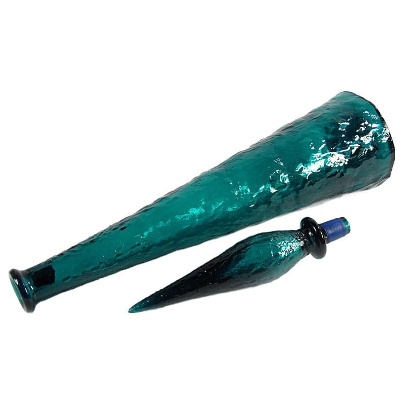 Szmaragdowa karafka ze szkła prasowanego, Empoli, Włochy, lata 60. - 6132