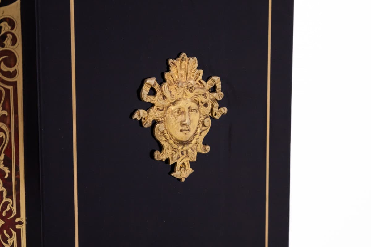Komoda Boulle, czarna, drewno mosiądz szylkret marmur, Francja, XIX wiek - 76938