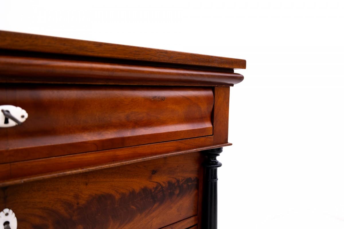 Komoda biedermeier, mahoń ciemnobrązowy, Szwecja, XIX wiek - 76982