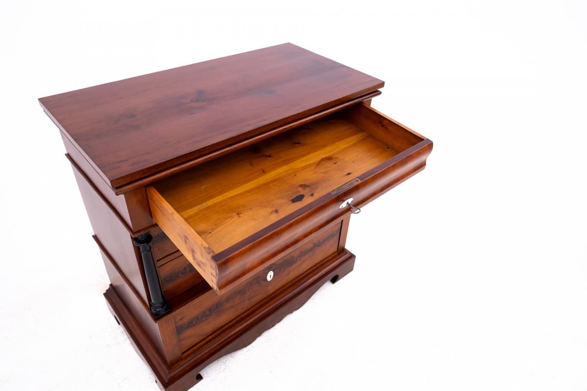 Komoda biedermeier, mahoń ciemnobrązowy, Szwecja, XIX wiek - 76978