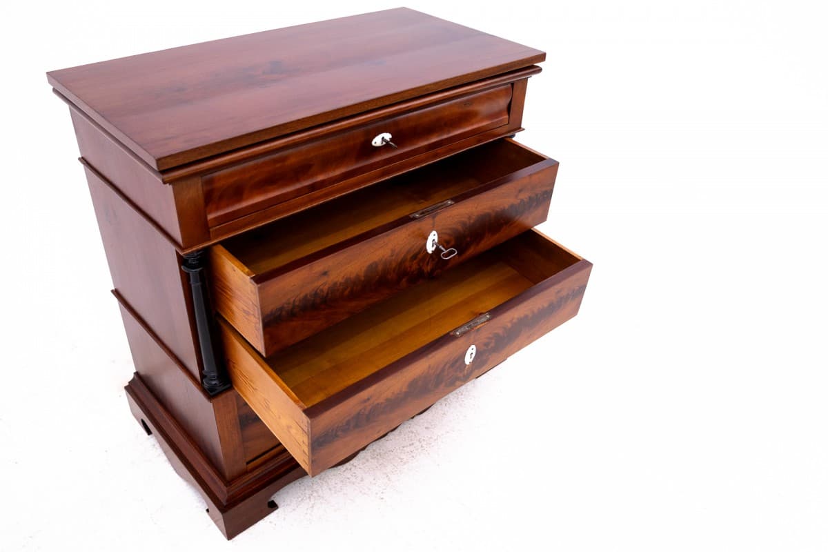 Komoda biedermeier, mahoń ciemnobrązowy, Szwecja, XIX wiek - 76979