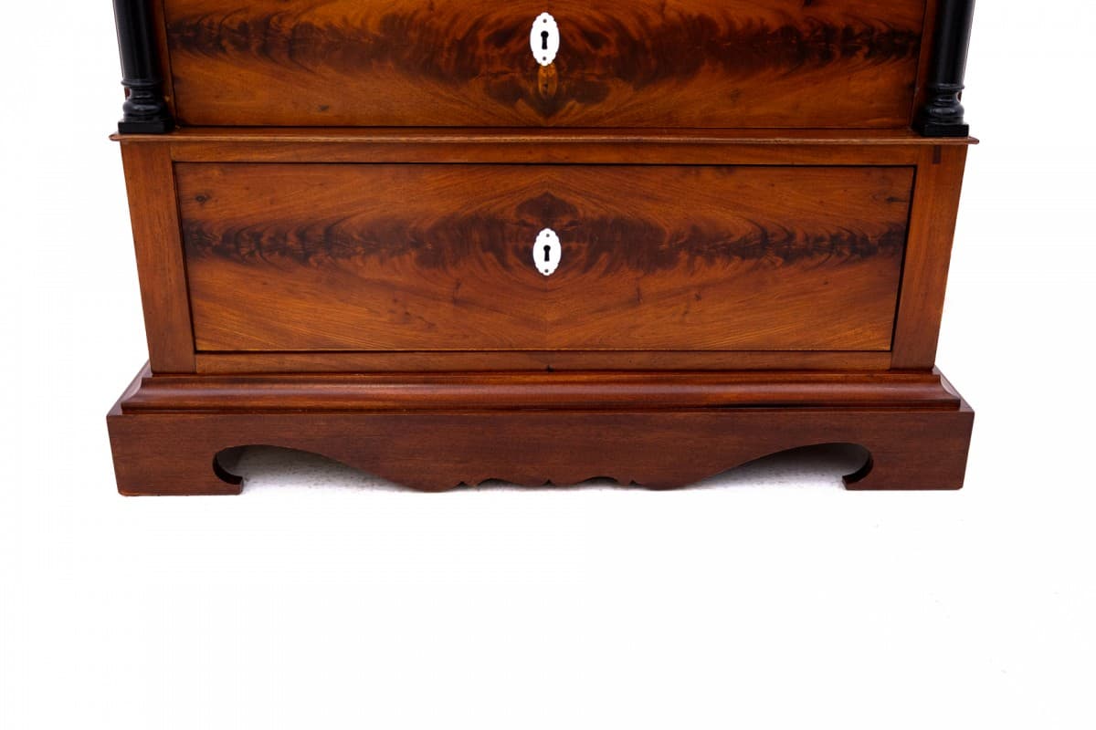 Komoda biedermeier, mahoń ciemnobrązowy, Szwecja, XIX wiek - 76975