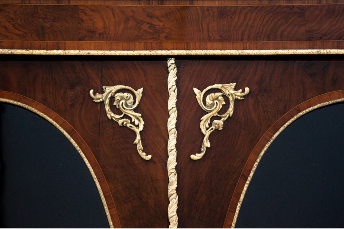 Komoda witryna, styl Ludwika Filipa, drewno brązowy, Francja, lata 80. XIX w. - 77042