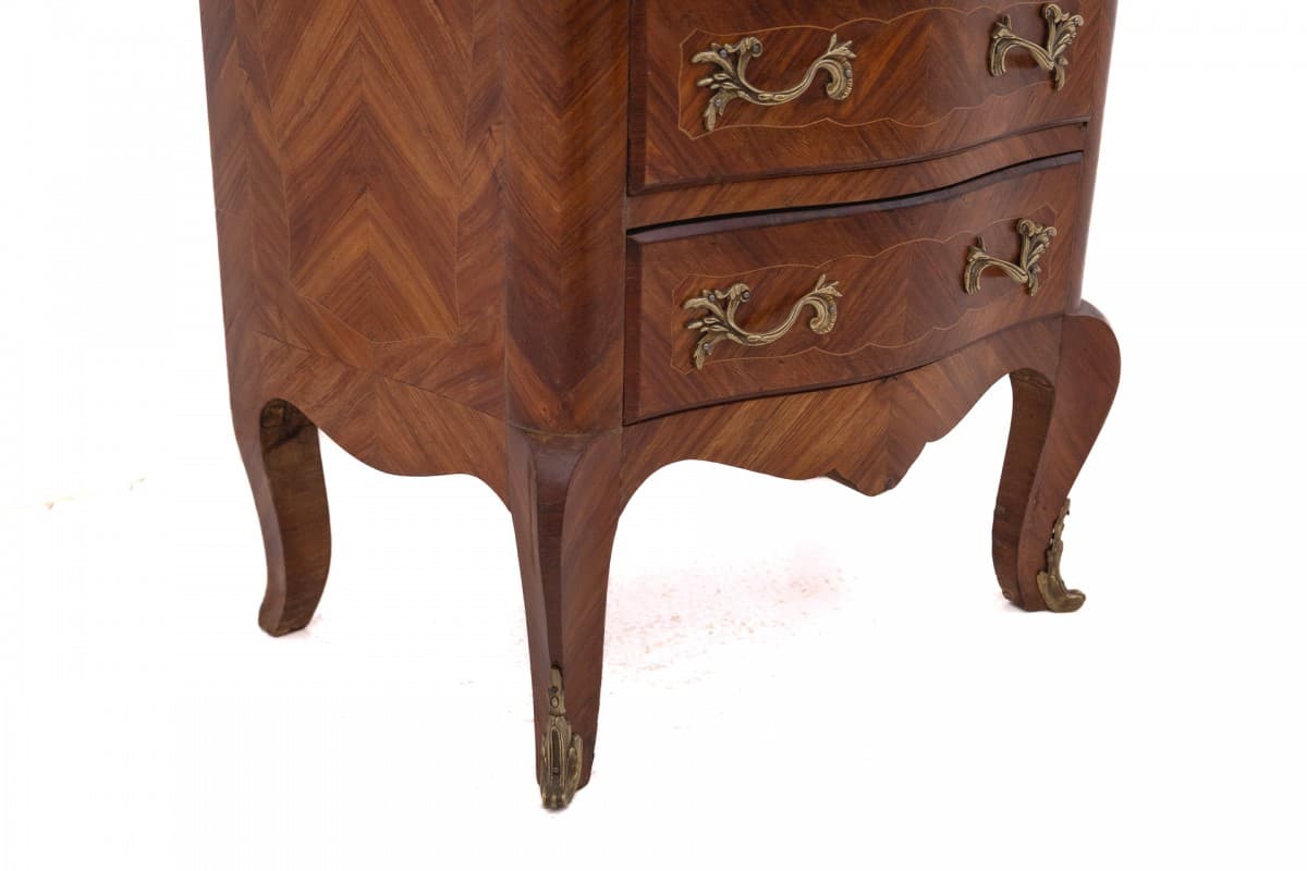 Szyfoniera Louis XV, orzech brązowy ciemny, marmur jasny, Francja, początek XX w. - 77054