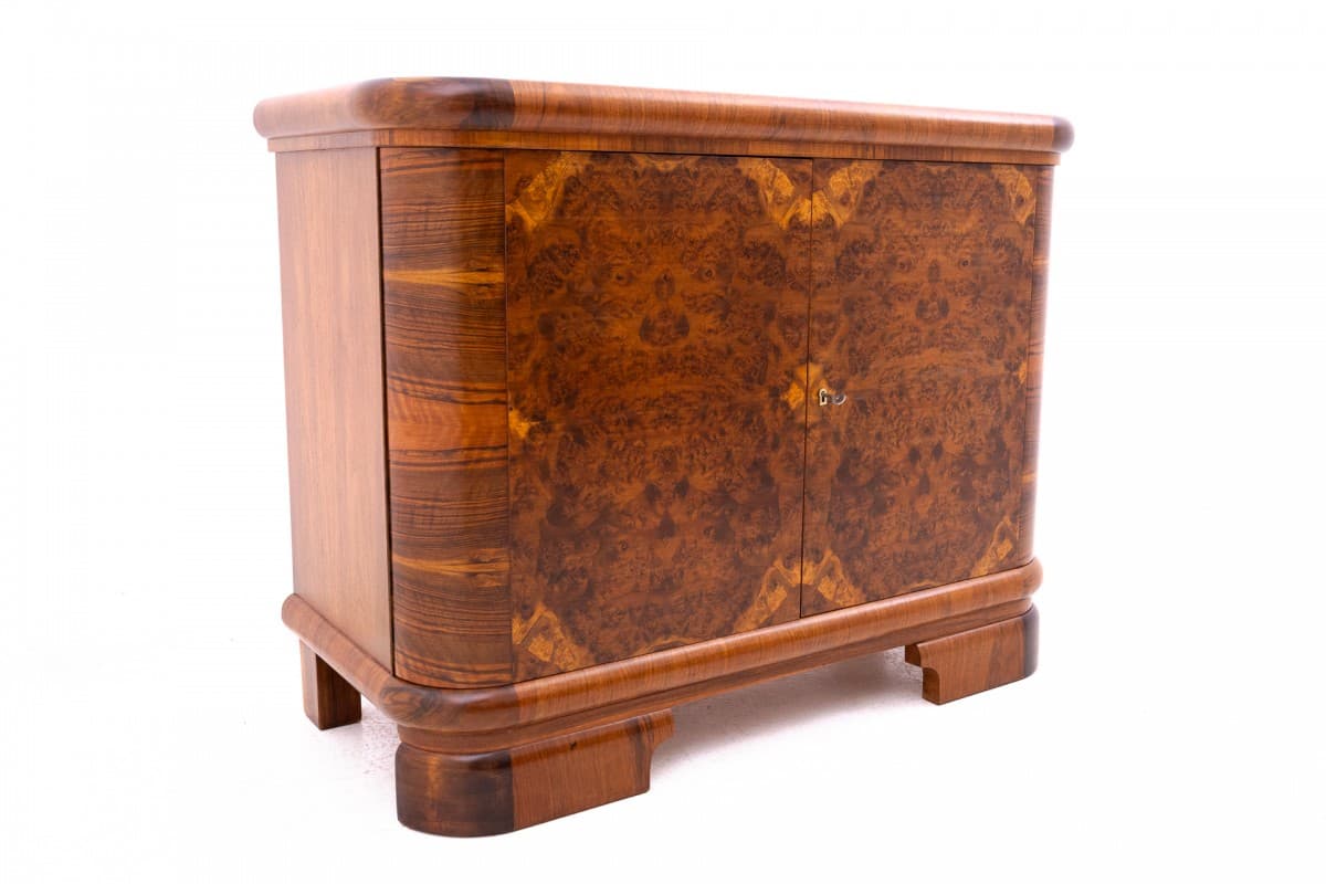 Komoda Art Deco, orzech brązowy ciemny, Polska, lata 40. - 77078