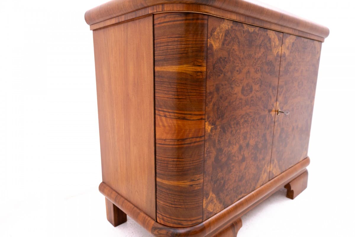 Komoda Art Deco, orzech brązowy ciemny, Polska, lata 40. - 77082