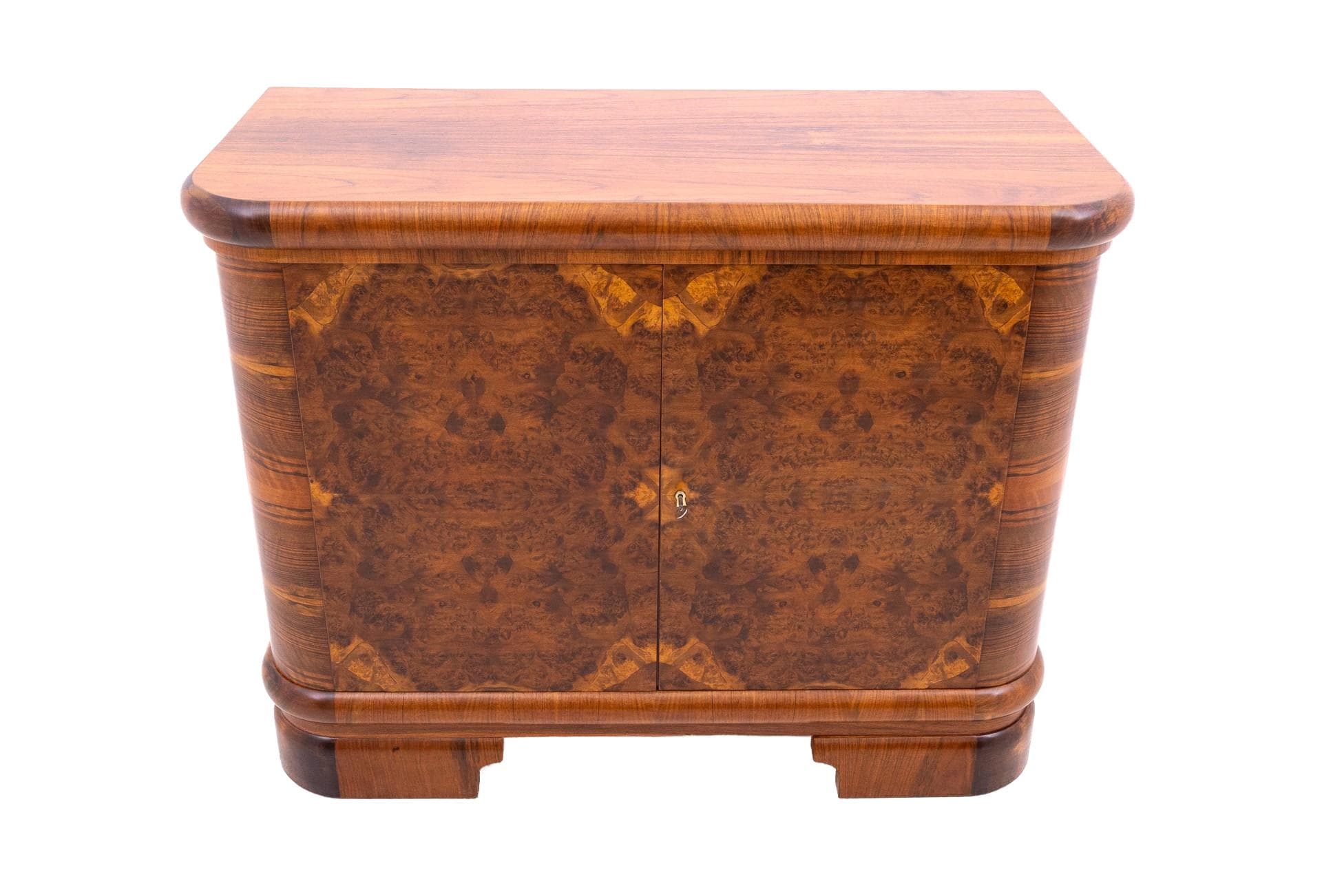 Komoda Art Deco, orzech brązowy ciemny, Polska, lata 40.