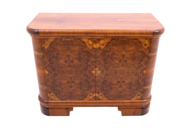 Komoda Art Deco, orzech brązowy ciemny, Polska, lata 40. - WYMIARY