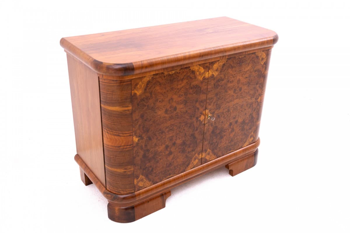 Komoda Art Deco, orzech brązowy ciemny, Polska, lata 40. - 77077