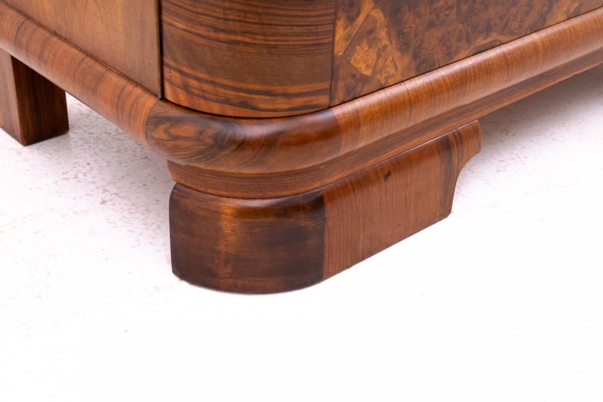 Komoda Art Deco, orzech brązowy ciemny, Polska, lata 40. - 77083