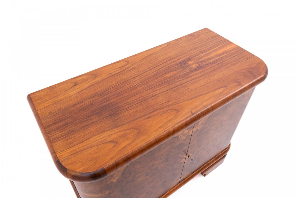 Komoda Art Deco, orzech brązowy ciemny, Polska, lata 40. - 77080