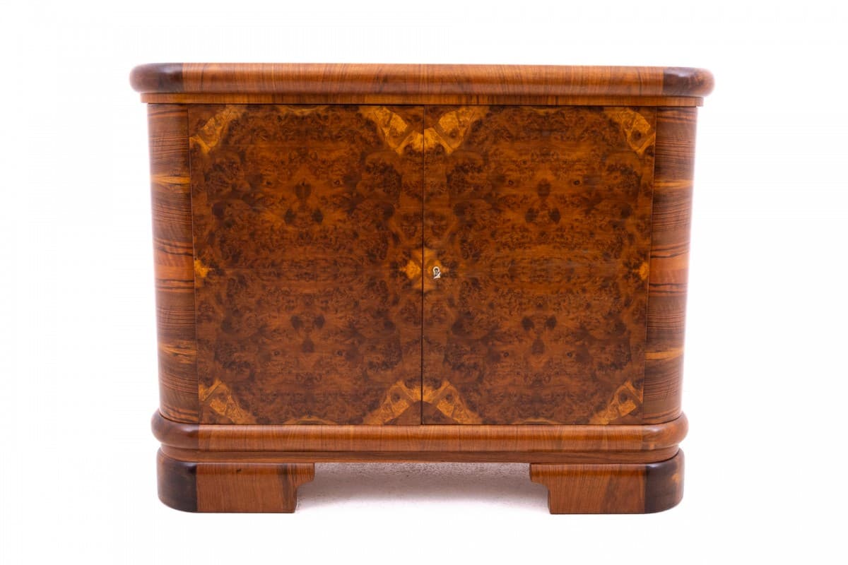 Komoda Art Deco, orzech brązowy ciemny, Polska, lata 40. - 77076