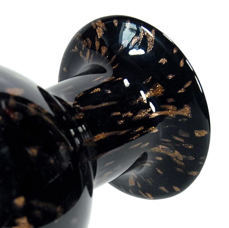 Czarny wazon ze szkła awenturynowego, proj. V. Nason, Włochy, lata 60. - 4268